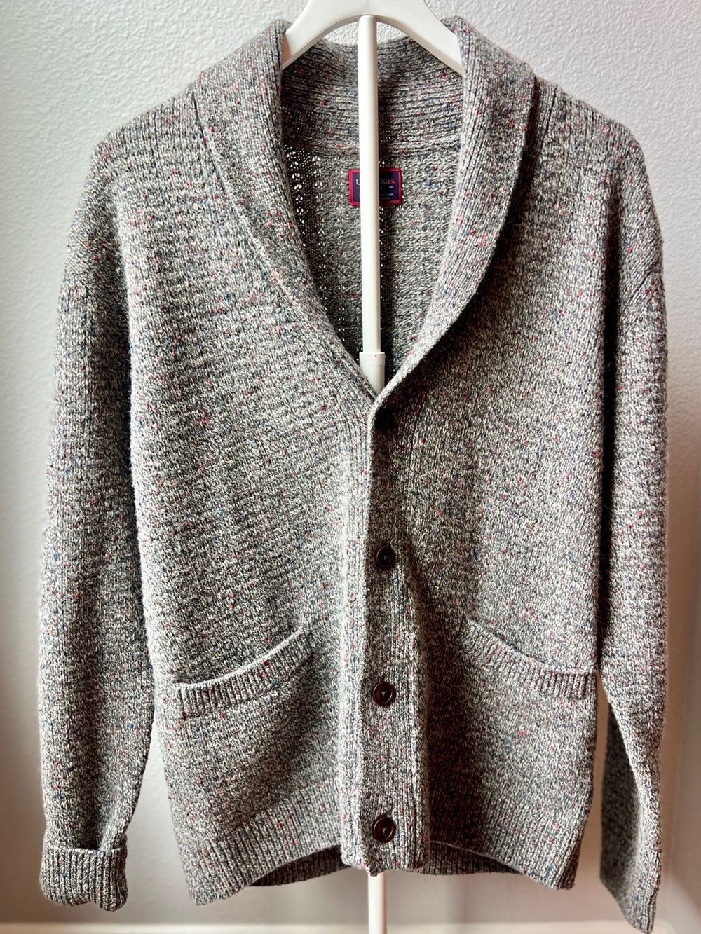 UNTUCKit Gray Fleck Grandpa Shawl-Collar Cardigan Sweater